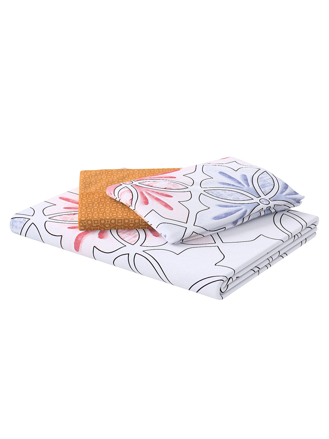 Tan Printed Double Queen Bedding Set