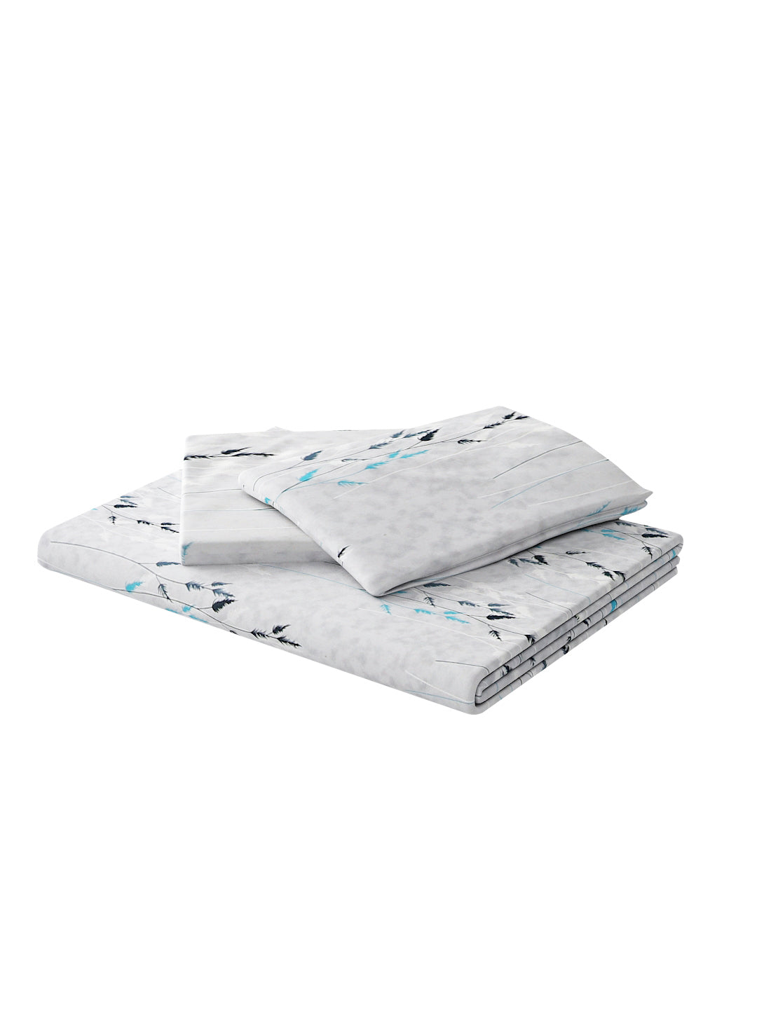 180 TC Double Bed Cotton Bedsheet with 2 Pillow Covers-Grey