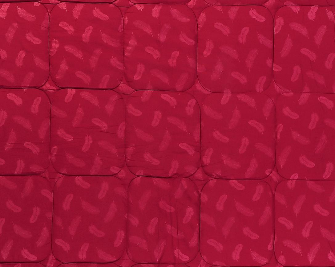 Feather Imprint Single Bed Cozy Quilt-Maroon