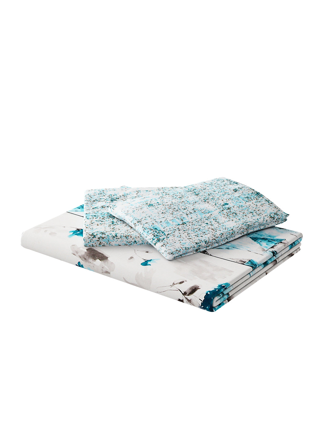144 TC Cotton Double Bed Bedsheet With 2 Pillow Covers-Aqua Blue