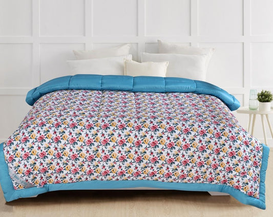 Floral Design Double Bed AC Comforter-Multicolor