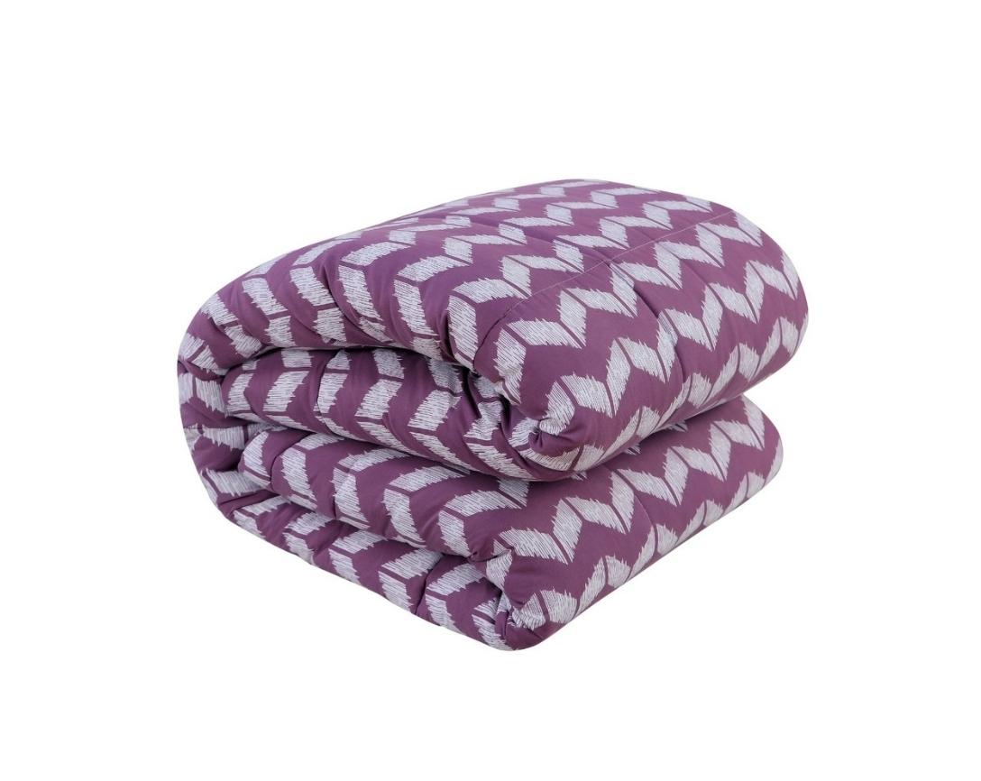 Purple Geometric Double Bed Cozy Winter Quilt