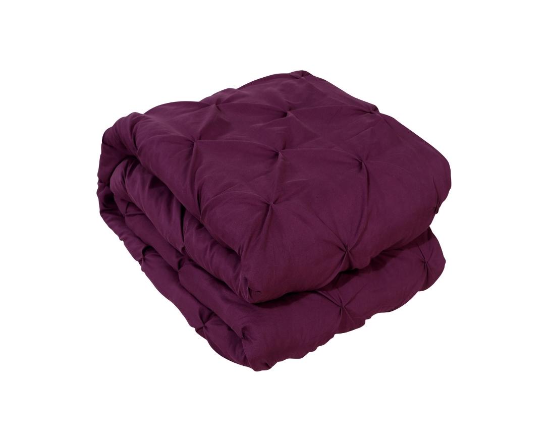 Pinch Pleated Double Bed Comforter-Purple