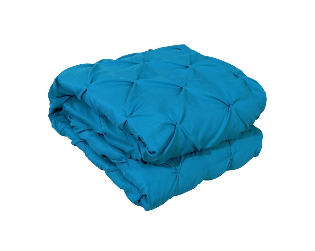 Pinch Pleated Double Bed Comforter-Teal
