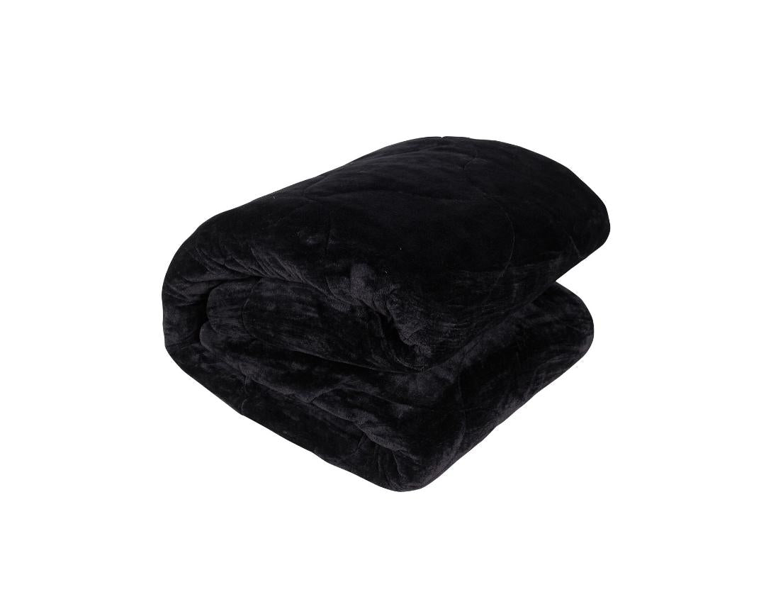 Soft and Cozy Reversible Double Bed Winter Quilt (Black,850 GSM)